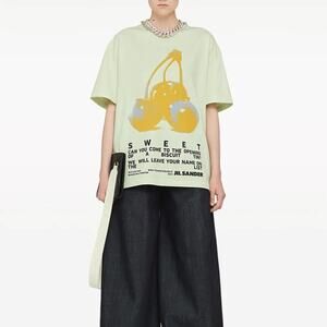 Jil Sander Cherry Graphic Tee Green Kiwano NWT Unisex Small Designer